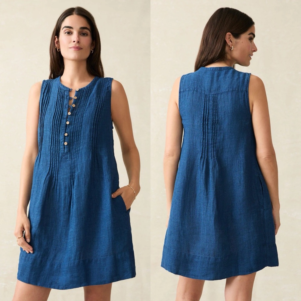 Faherty Blue Mini Dress